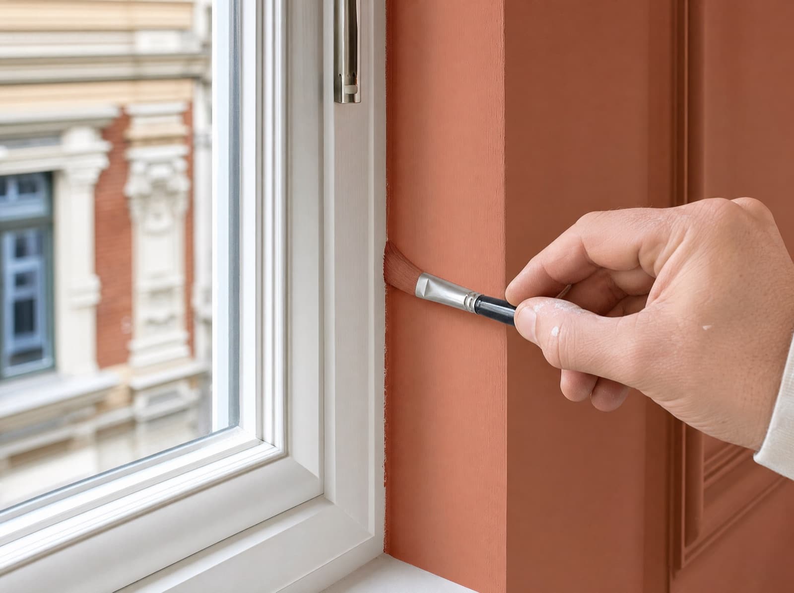Frischer Anstrich mit Rolle